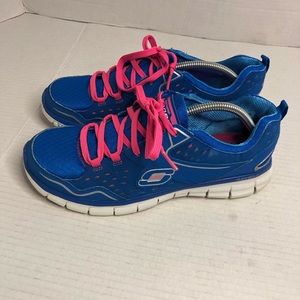 Skechers Sneakers Womens 9 Synergy 11792 Blue Pink Running Shoe Memory Foam